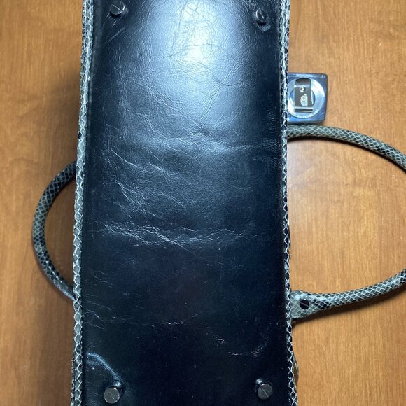 Tory Burch Leather Amanda Satchel Snake Skin Print Purse Handbag - Picture 10 of 12